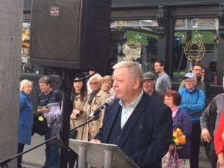 Aidan Shields speaking at the commemoration